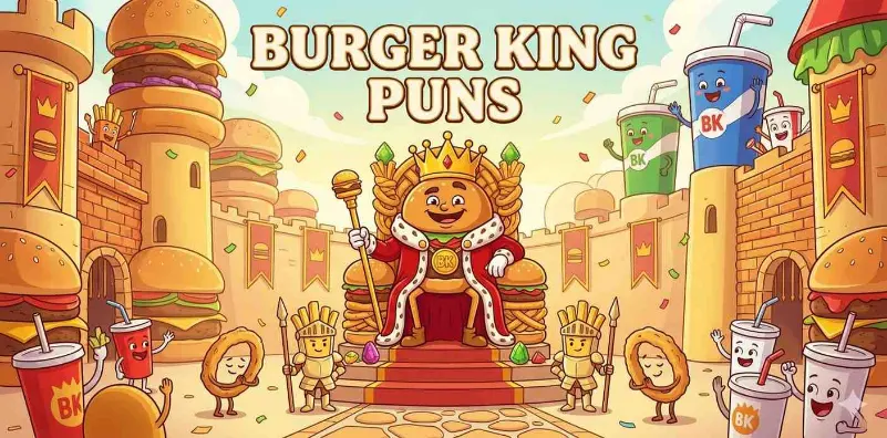 Royal burger character on throne