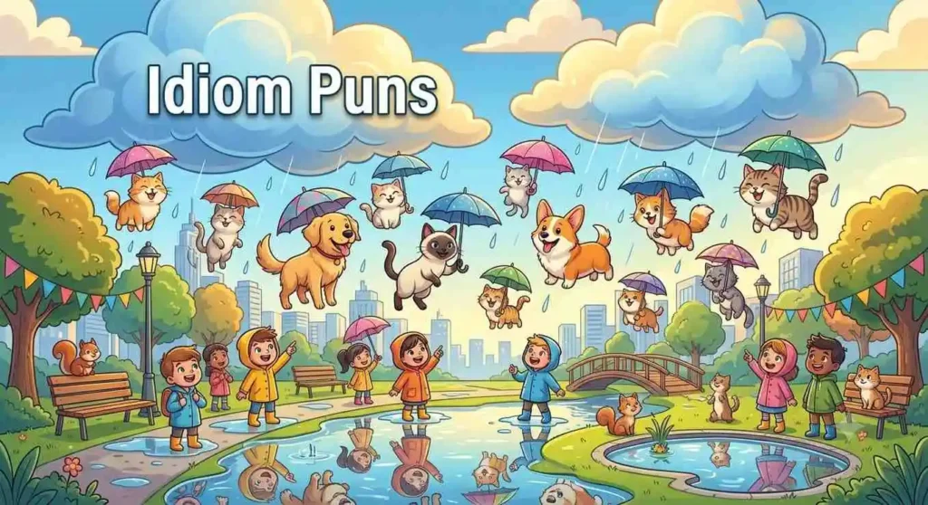 Ccats and dogs falling from clouds