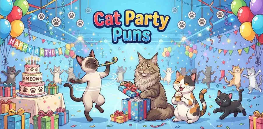 Cat Party Puns   