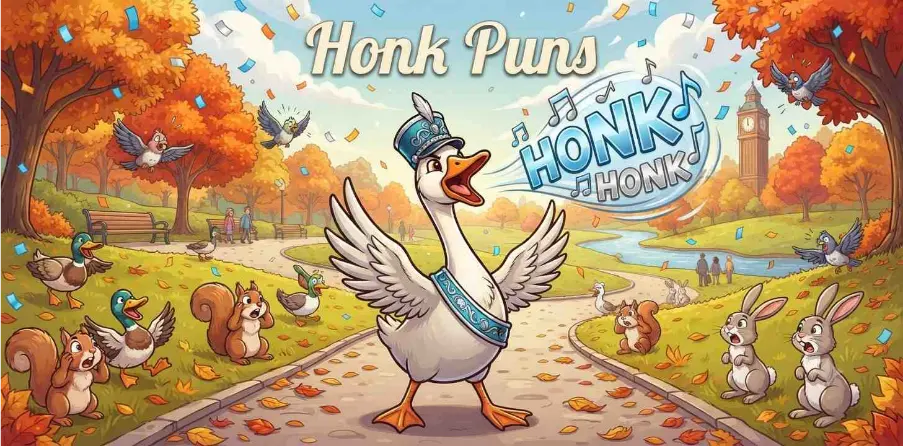 Goose Loudly Honking Happily