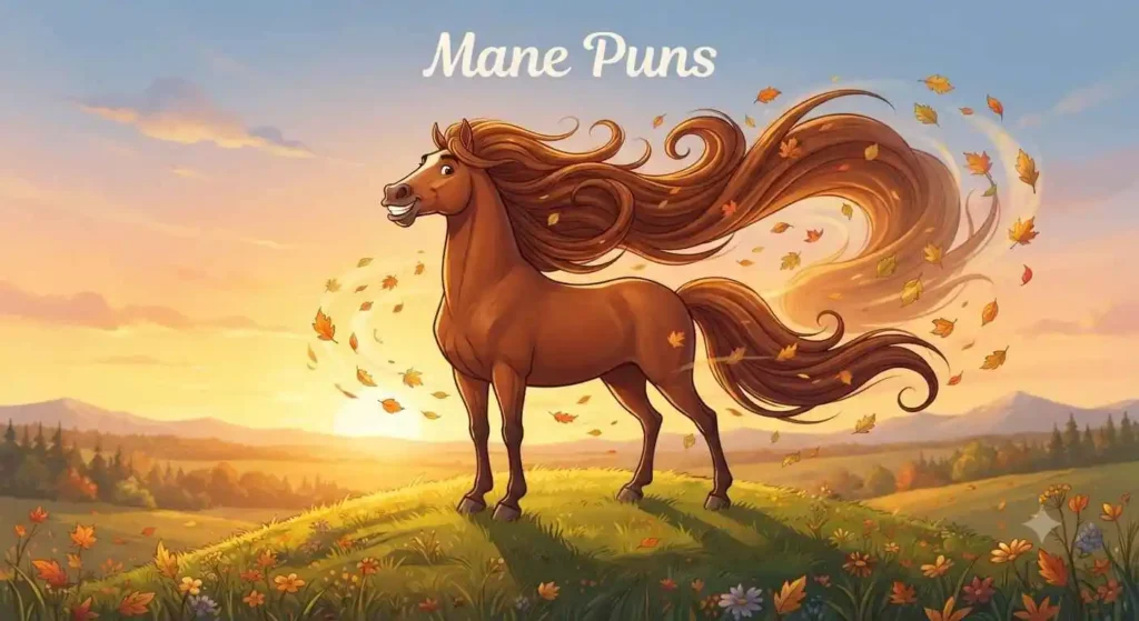 Horse with flowing mane
