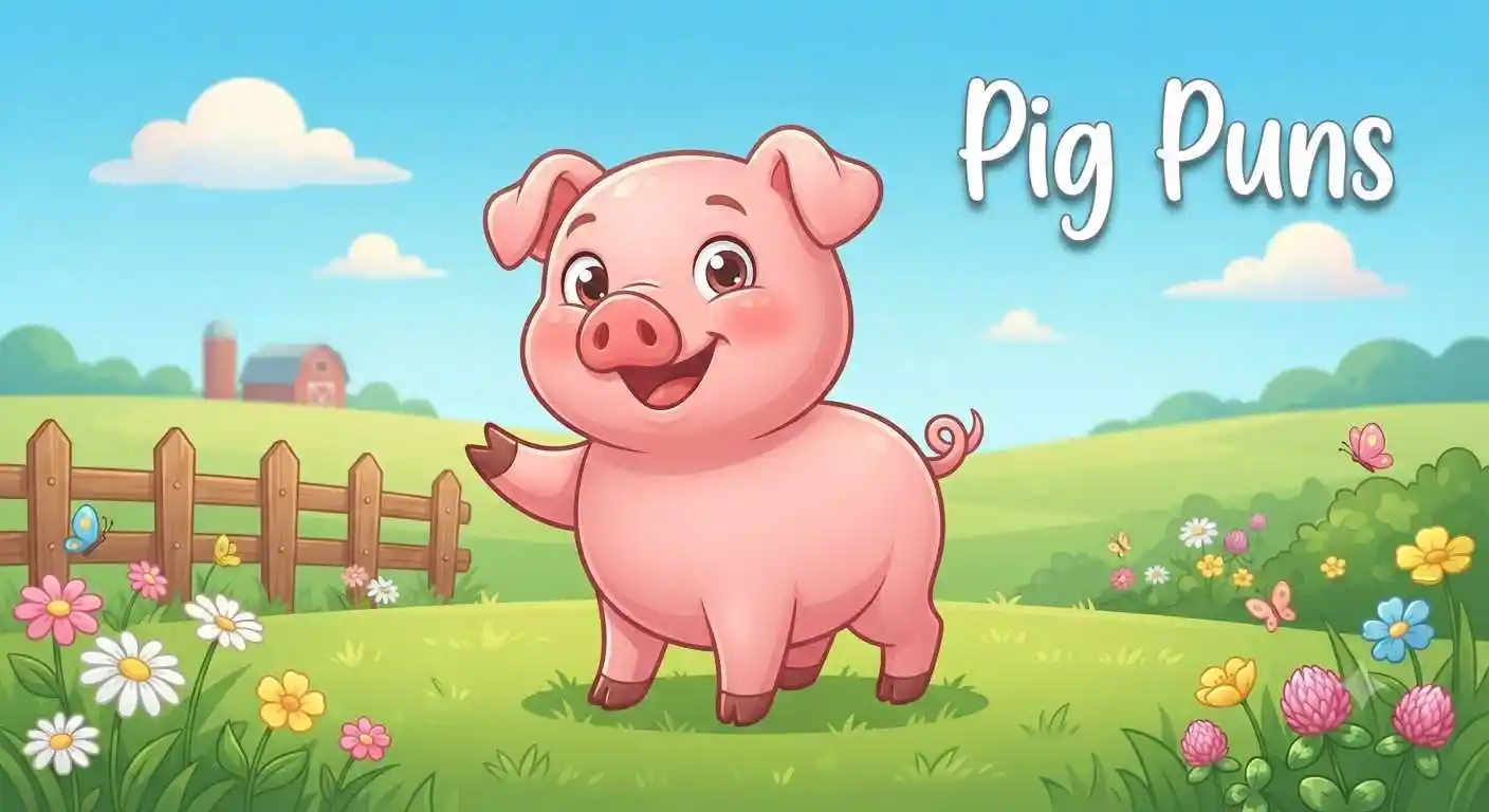 Cute Pig smiling happily