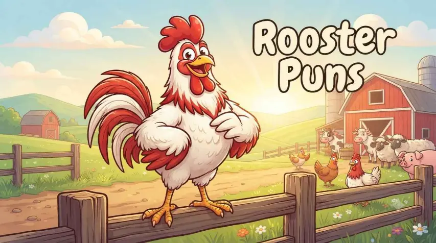 Colorful Rooster Telling Jokes