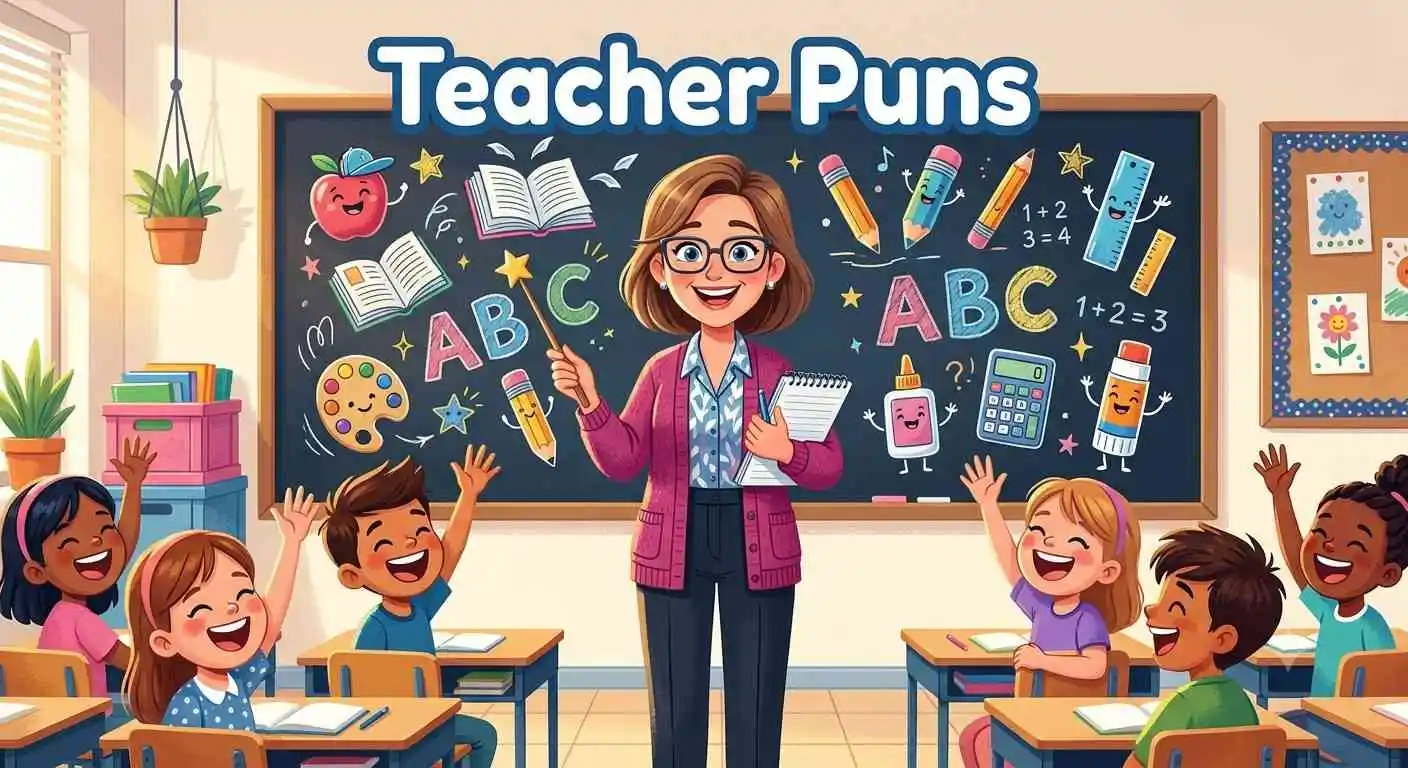 Funny teacher smiling