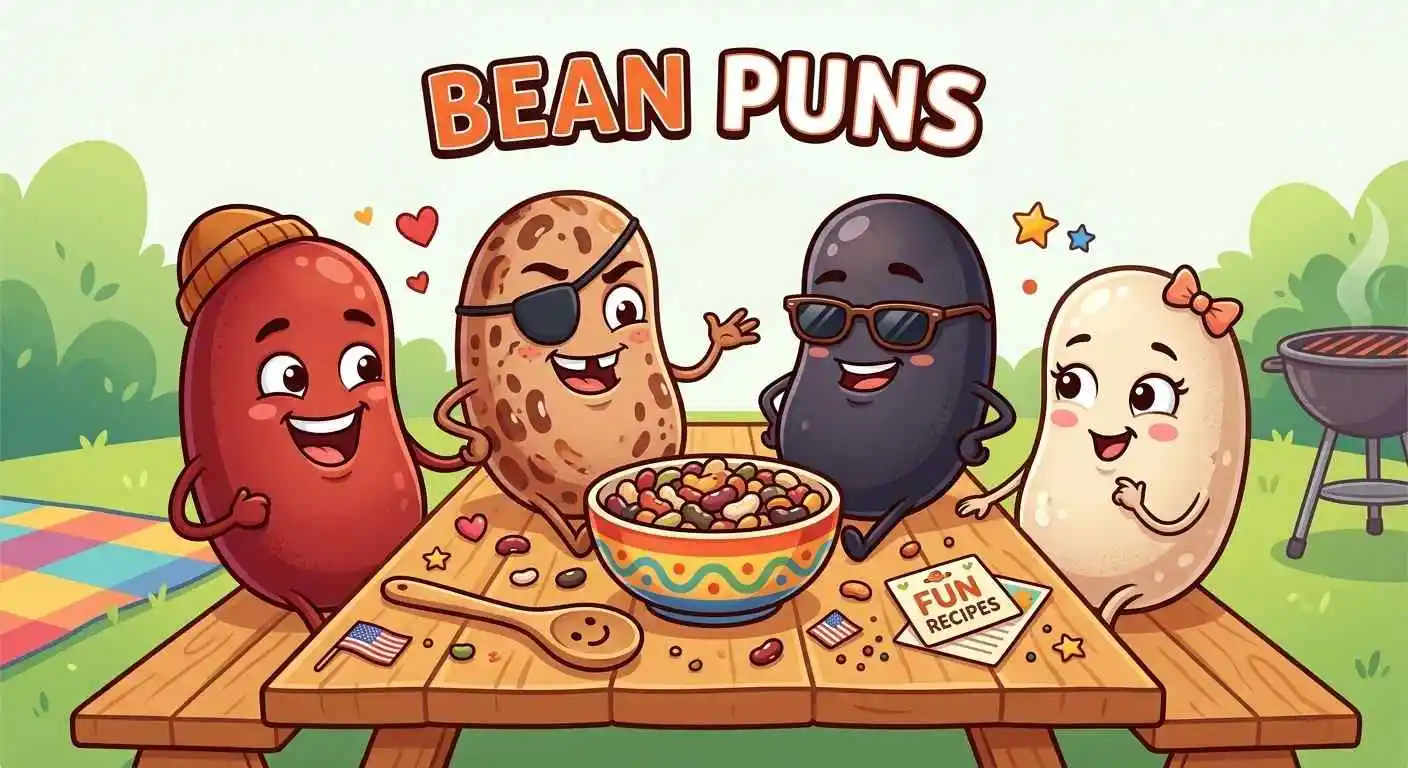 Funny beans with playful expressions