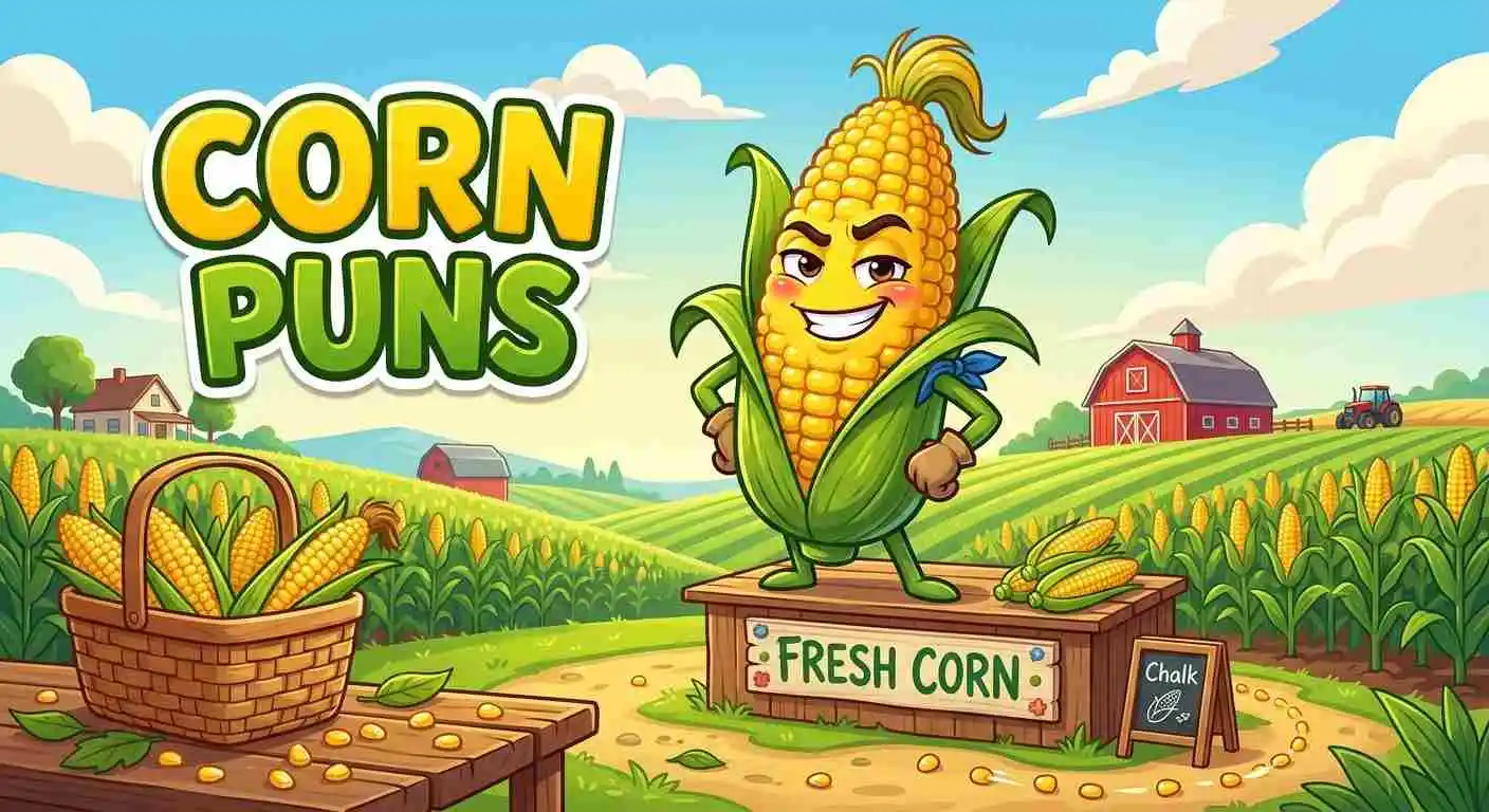 Funny corn with pun props