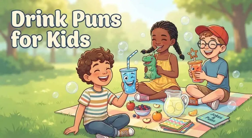 Kids enjoying colorful drinks