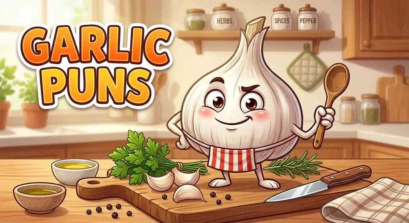 Funny garlic with cloves