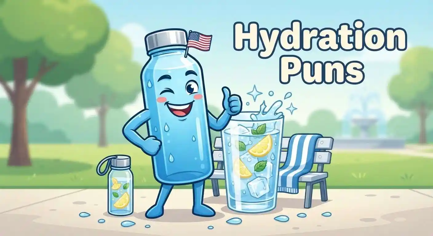 Funny character enjoying hydration