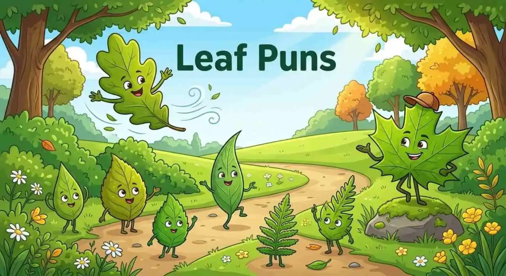 Playful leaves in nature