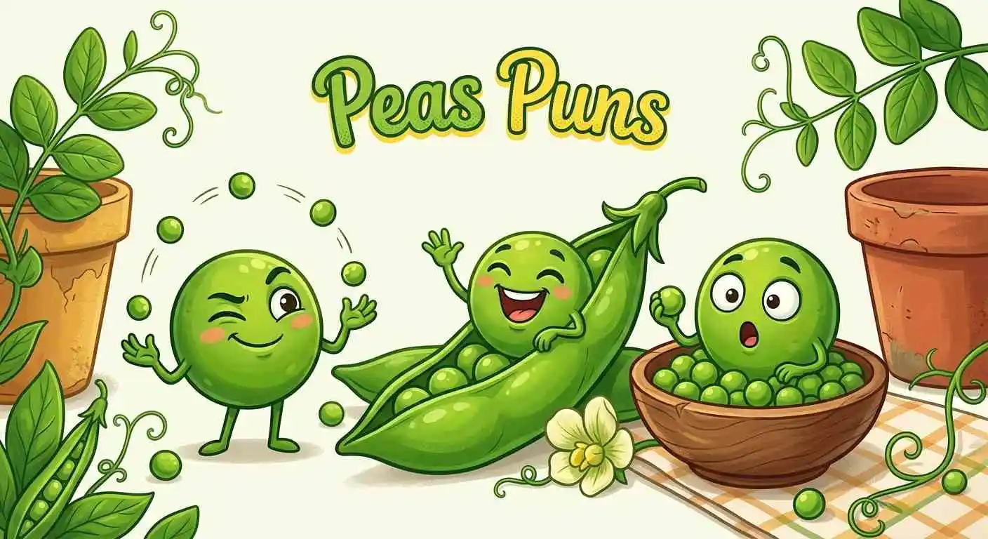 Cute peas sharing jokes
