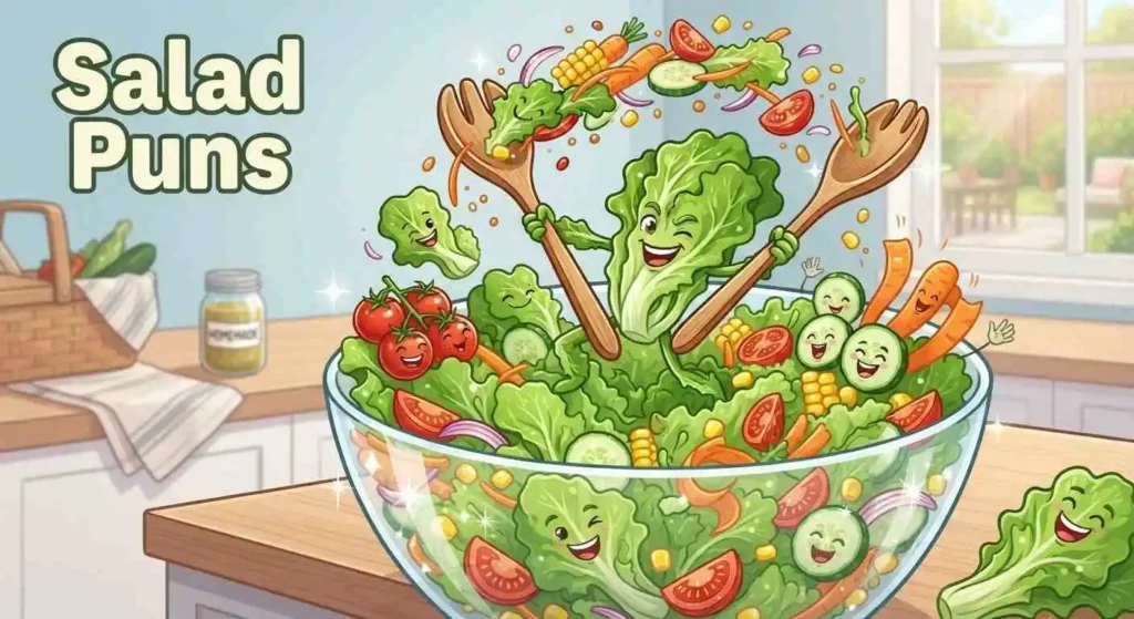 Funny lettuce salad bowl character