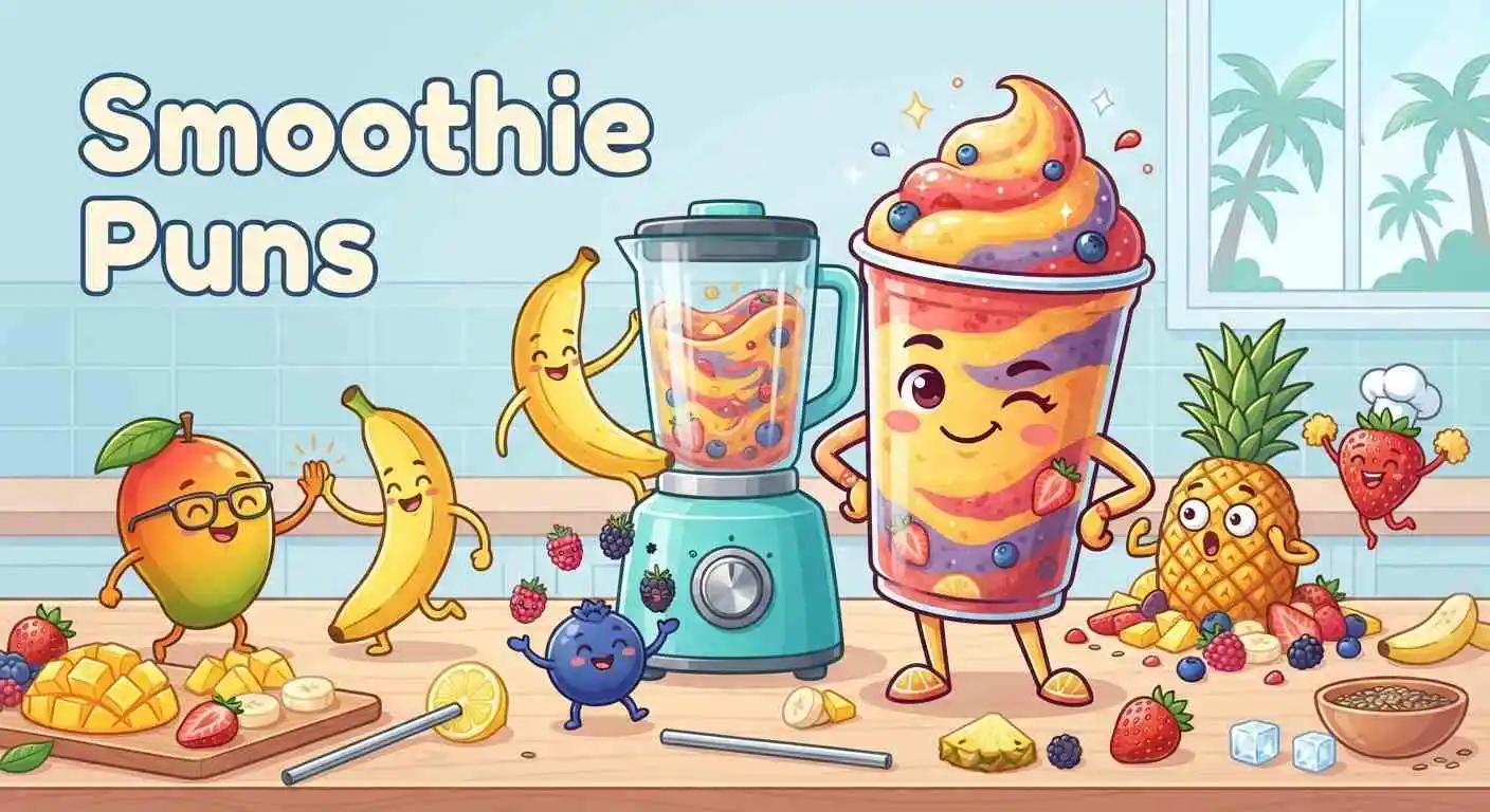 Colorful smoothie fruit illustration