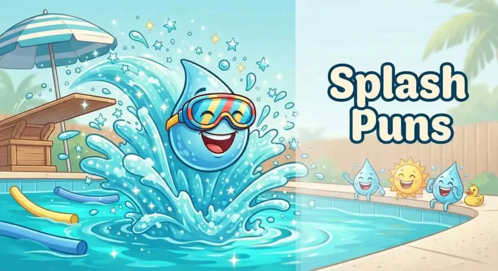 Funny character making a giant splash.